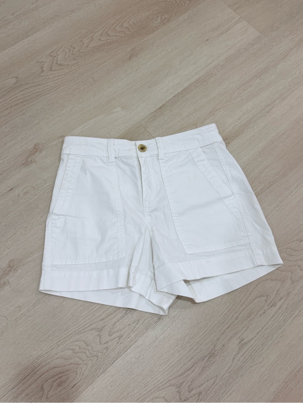 a new day White Cotton Patch-Pocket Shorts